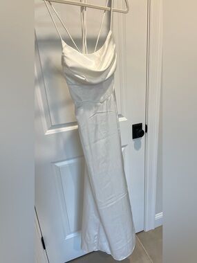 Hello Molly Ivory Satin Cowl Slip Dress